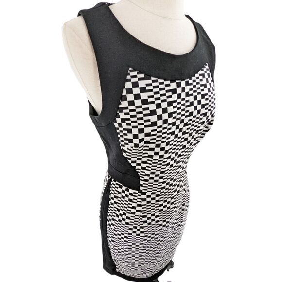 Trina Turk black & white checkerboard dress size 6 - Picture 3 of 12